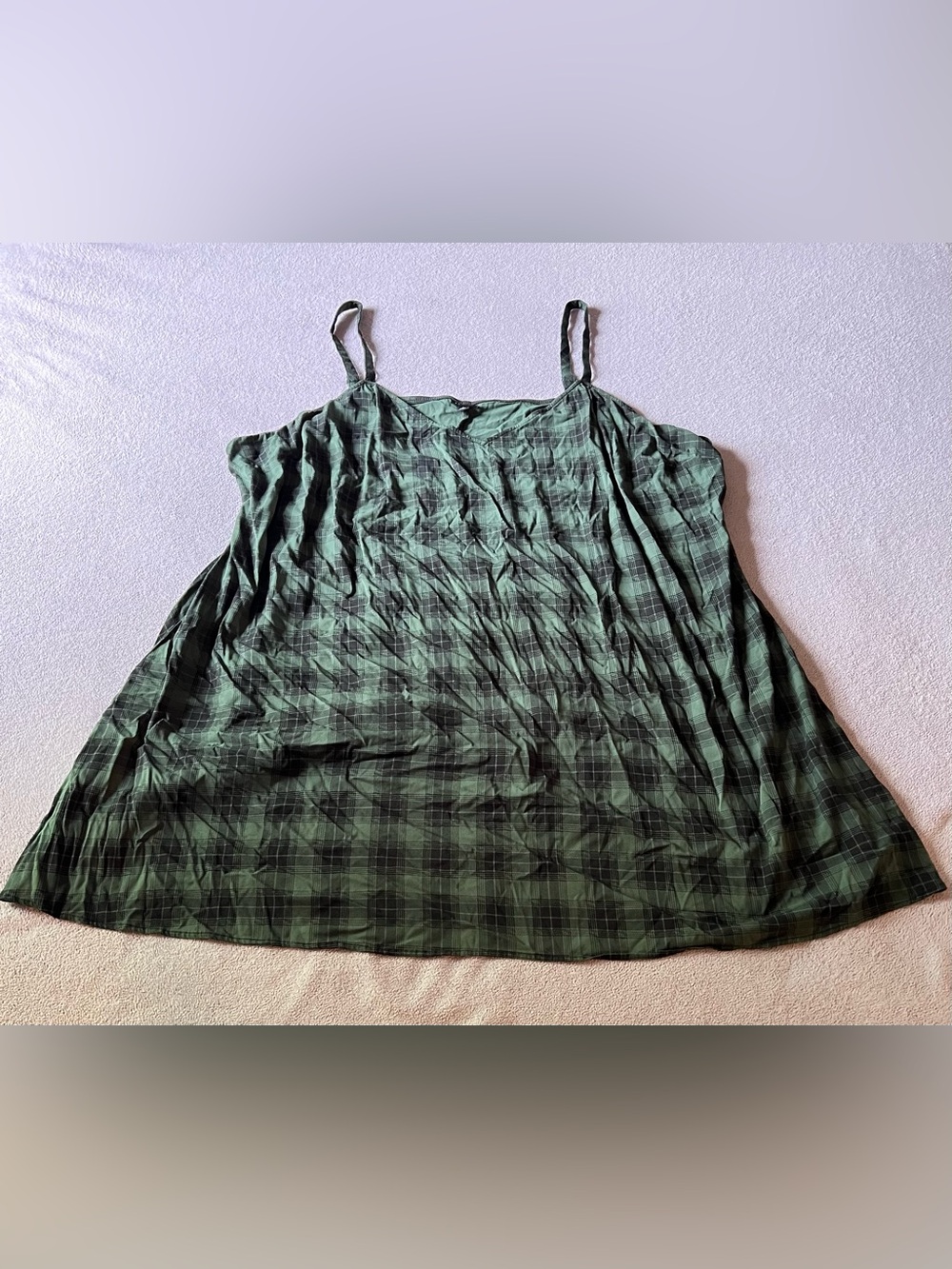 Torrid Dark Green and Black Plaid Cami Dress